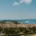Uitzicht over de stad Corfu en de zee