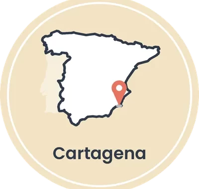 Kaartje van Spanje met Cartagena