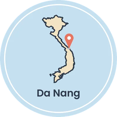Kaartje van Vietnam met Da Nang