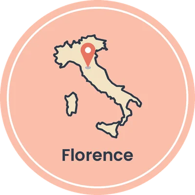 Kaartje van Italië met Florence