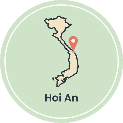 Kaartje van Vietnam met Hoi An