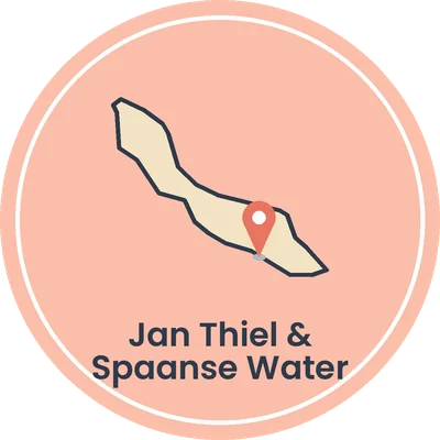 Kaartje van Curaçao met Jan Thiel en Spaanse Water