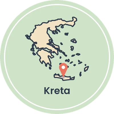 Kaartje van Griekenland met Kreta