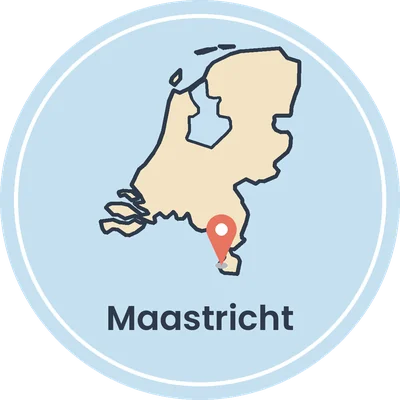 Kaartje van Nederland met Maastricht