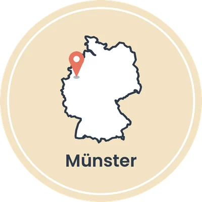 Kaartje van Duitsland met Münster