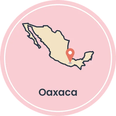Kaartje van Mexico met Oaxaca