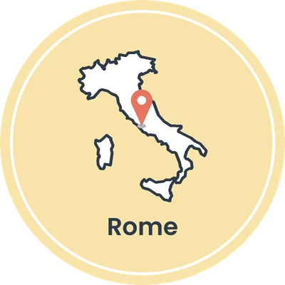 Kaartje van Italië met Rome