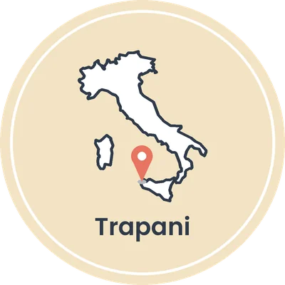 Kaartje van Italië met Trapani