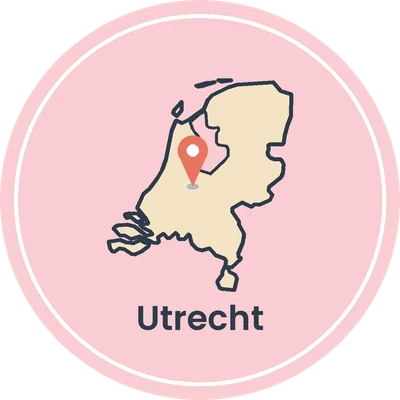 Kaartje van Nederland met Utrecht