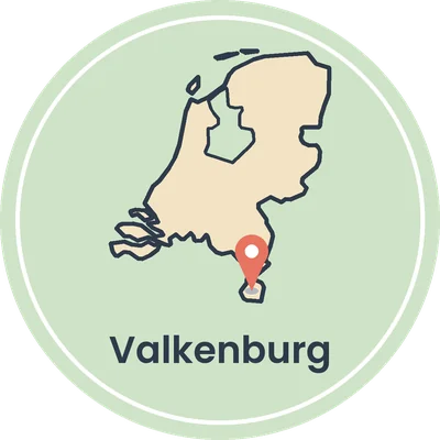 Kaartje van Nederland met Valkenburg