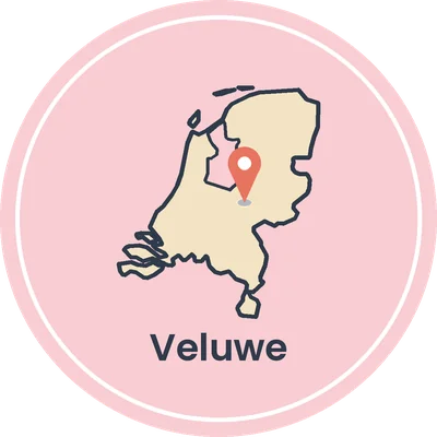 Kaartje van Nederland met de Veluwe