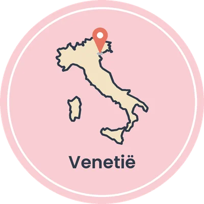 Kaartje van Italië met Venetië