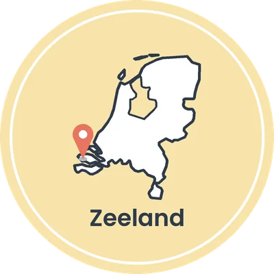 Kaartje van Nederland met Zeeland