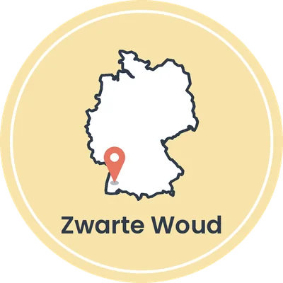 Kaartje van Duitsland met het Zwarte Woud